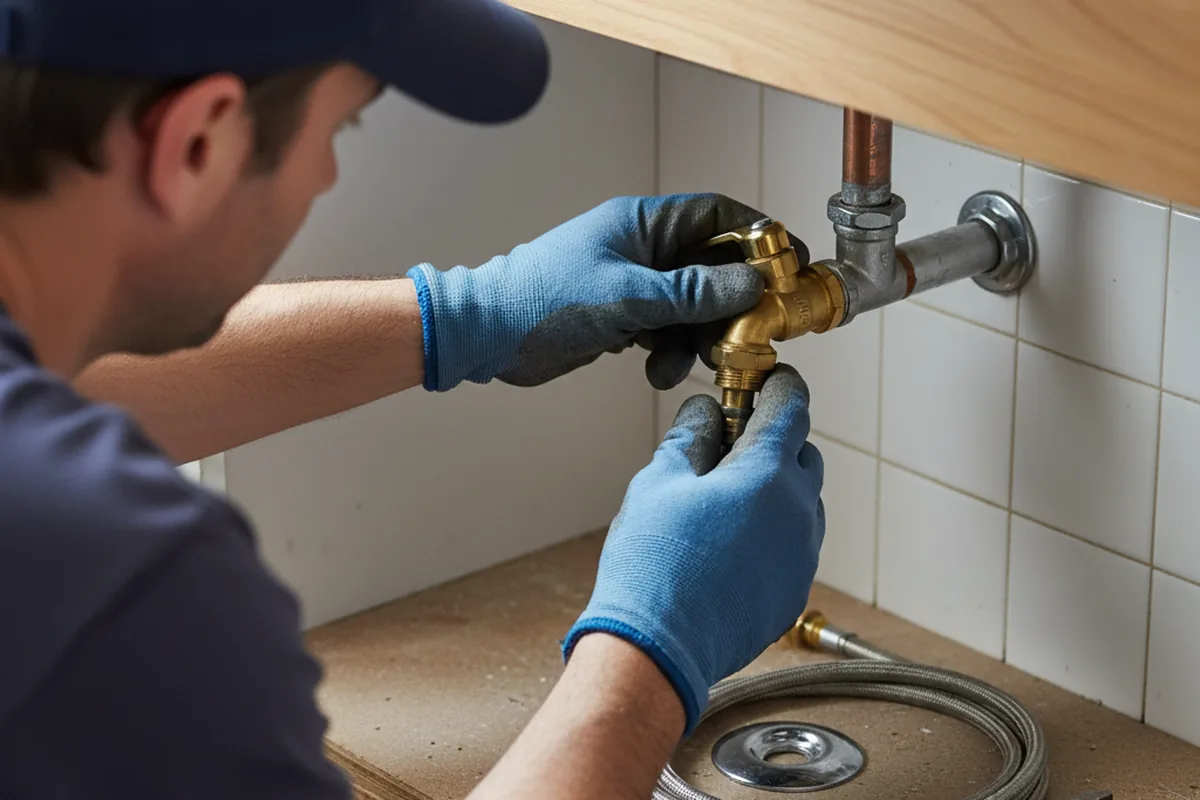 Shutoff valve and fitting work during Faucet and Fixture Repair in Loris
